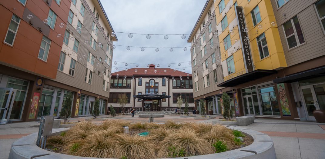 Courtyard by a community building