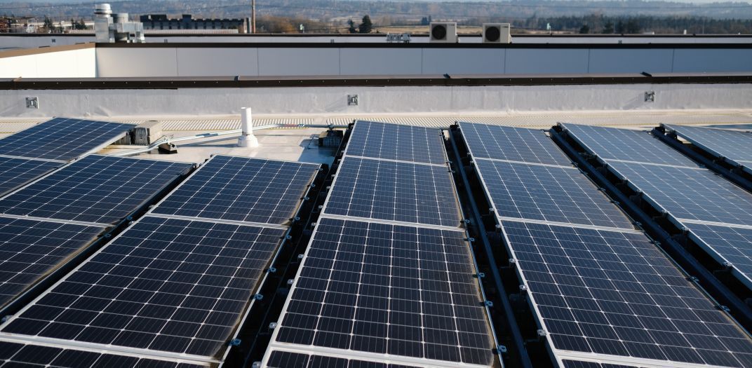 Solar panels installed on a rooftop