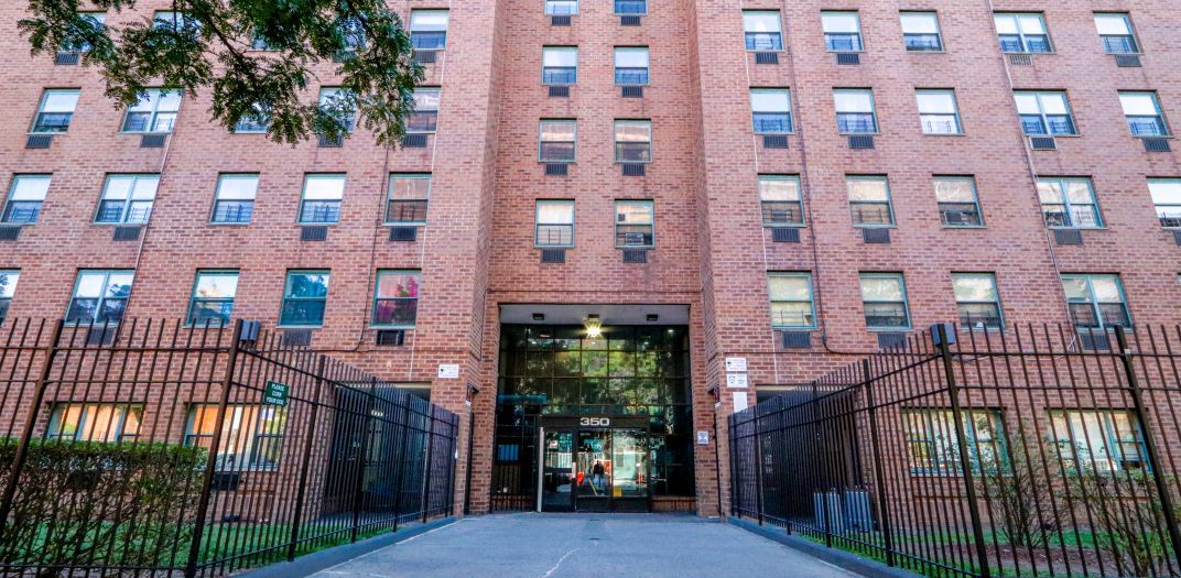 Front entrance of an apartment building