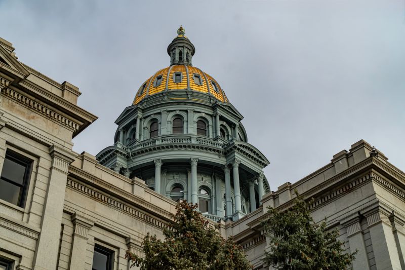 Neoclassical building with a golden dome