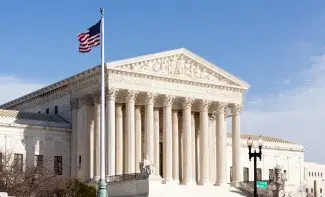 Wide exterior shot of the Supreme Court building