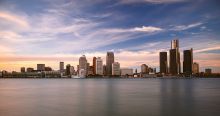 A picture of the Detroit skyline