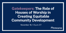 Graphic reads: Gatekeepers: The Role of Houses of Worship