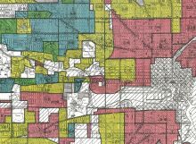 Neighborhood map shaded to indicate lots that are racially restricted
