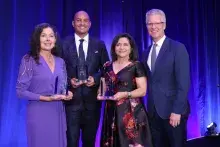 Southland Social Honorees Holding Awards with Enterprise CEO