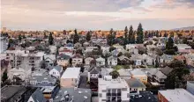 An aerial view of communities across California