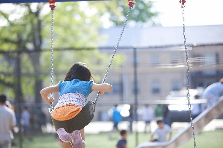 Girl on swing