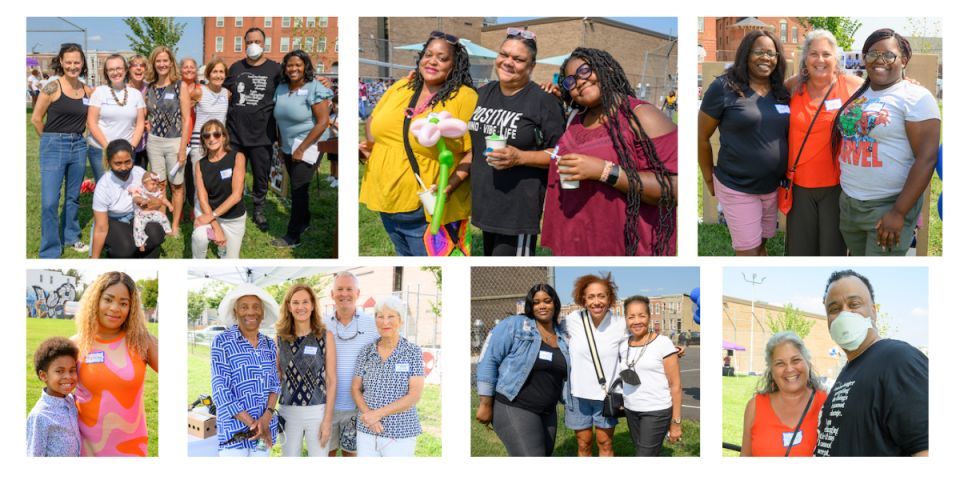 Photo collage of adults, seniors, and children at the 20th EWN Celebration