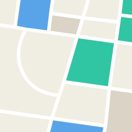 Beige, blue, green and white map
