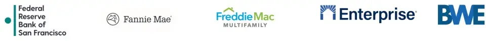 Federal Reserve Bank of San Francisco, Fannie Mae, Freddie Mac Multifamily, Enterprise, BWE logos