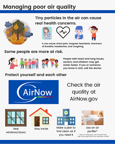 Infographic about managing poor air quality
