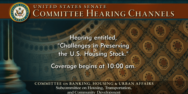 Title Card for Subcommittee Hearing Recording