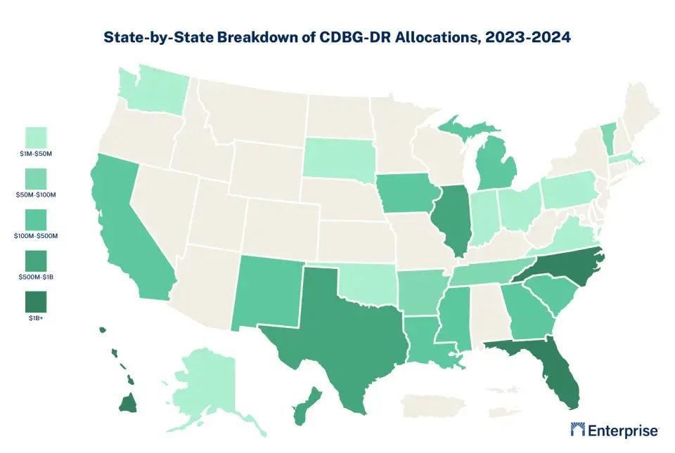 Map of CDBG-DR allocations