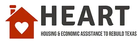 Housing & Economic Assistance to Rebuild Texas (HEART) with a red house and white heart
