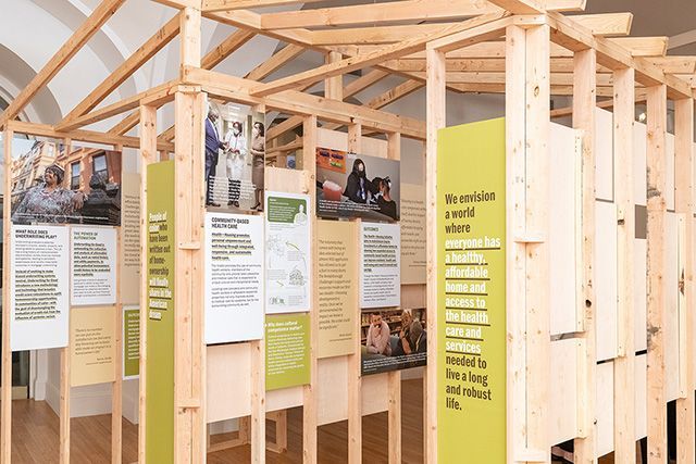 An exhibit at The Housing Affordability Breakthrough Challenge Exhibition at the National Building Museum