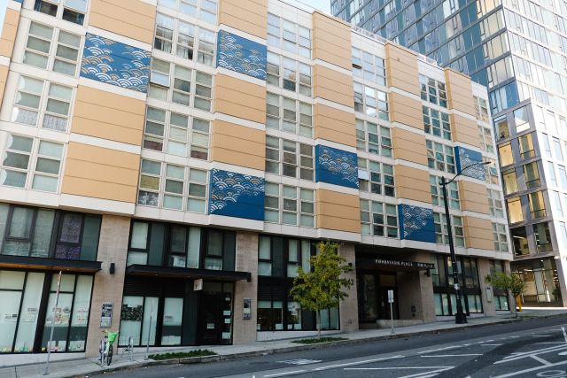 Hirabayashi Place, colorful apartment building in Seattle's Nihonmachi - International District
