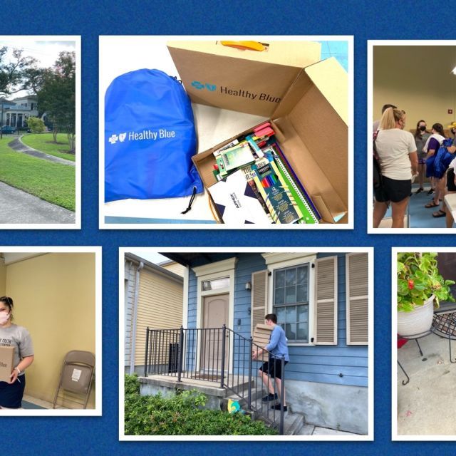 Photo collage of Lafitte Back to School Program