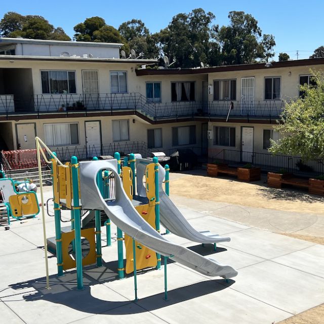 Playground and apartments