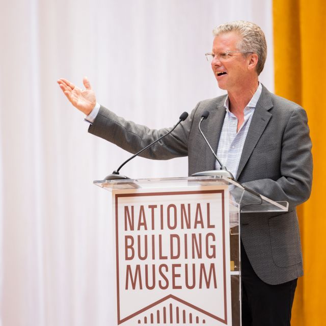 Shaun Donovan speaks at the National Building Museum