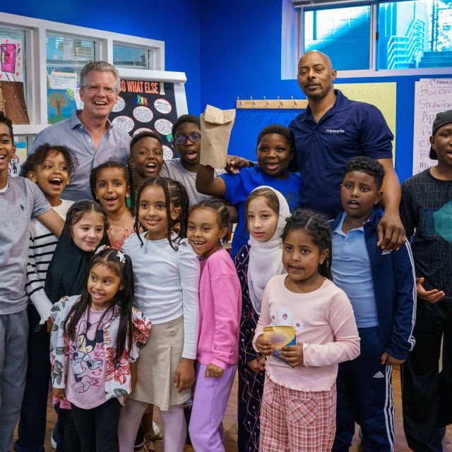 Shaun Donovan with Essex House afterschool program in Takoma Park, Maryland