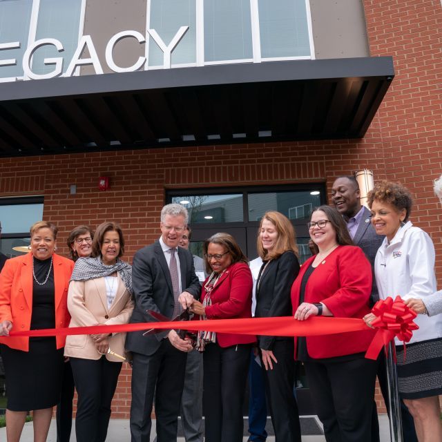 Cutting the ribbon at Legacy at Twin Rivers