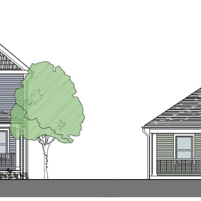 Rendering of two single-family homes