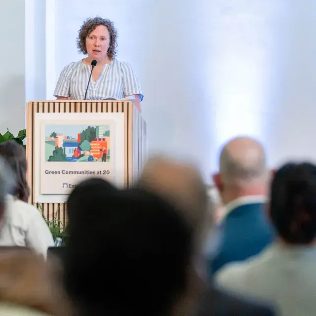 Krista Egger at Green Community event