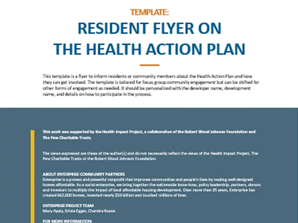 Resident Flyer on the Health Action Plan