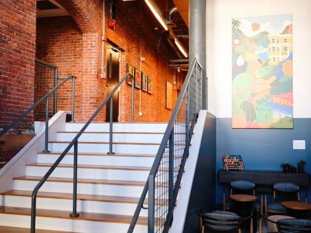 Staircase leading to entrance of a building